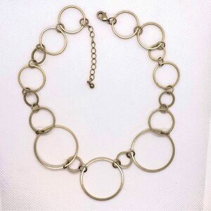 Beautiful circle link necklace in burnished gold color.